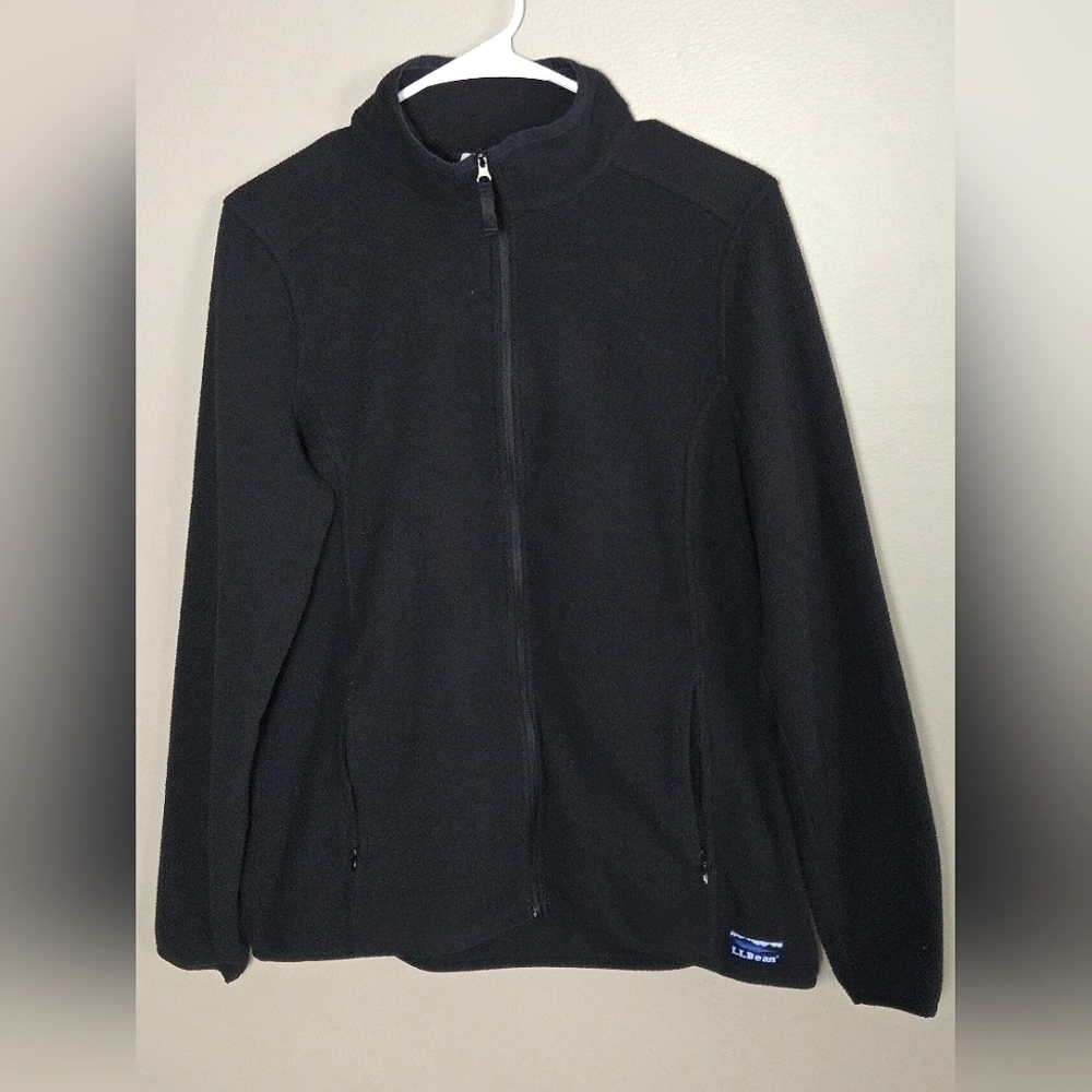 Women's Y2K L.L. Bean Black Full Zip‎ Fleece Jacket- Minimal Outdoor, Medium